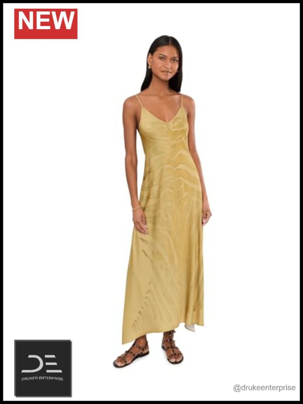 AllSaints Leona Sheath Dress V-Neck Spaghetti Strap Backless Formal